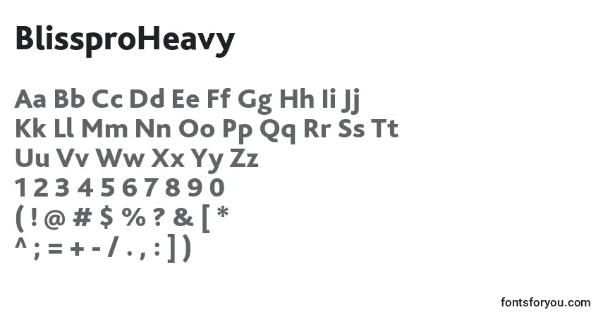BlissproHeavy Font – alphabet, numbers, special characters