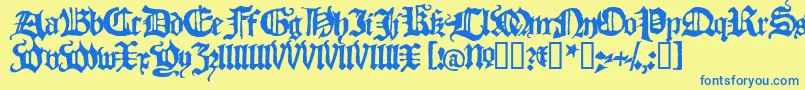 Blach Font – Blue Fonts on Yellow Background