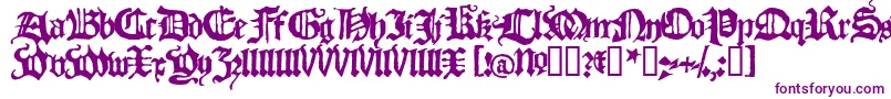 Blach-Schriftart – Violette Schriften auf weißem Hintergrund