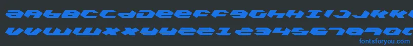 Kubrickli Font – Blue Fonts on Black Background