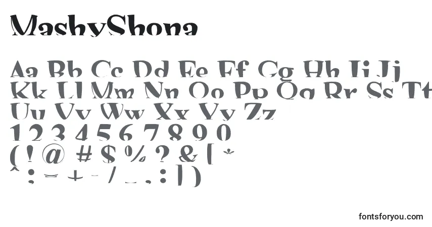 Шрифт MashyShona – алфавит, цифры, специальные символы