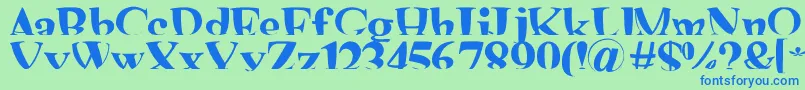 MashyShona Font – Blue Fonts on Green Background