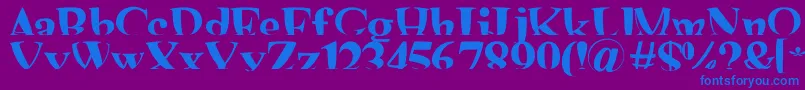 MashyShona Font – Blue Fonts on Purple Background