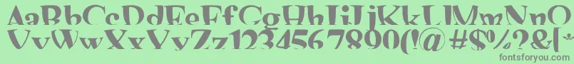 フォントMashyShona – 緑の背景に灰色の文字