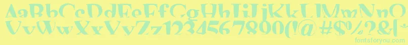 MashyShona Font – Green Fonts on Yellow Background