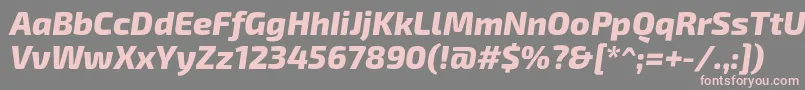 Exo2Extrabolditalic Font – Pink Fonts on Gray Background