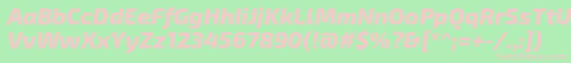 Exo2Extrabolditalic-Schriftart – Rosa Schriften auf grünem Hintergrund