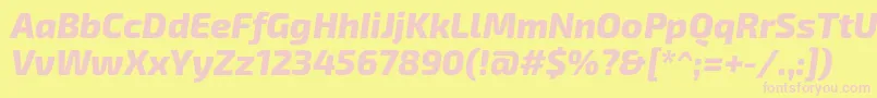 Exo2Extrabolditalic Font – Pink Fonts on Yellow Background