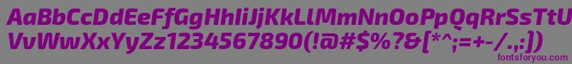 Exo2Extrabolditalic Font – Purple Fonts on Gray Background