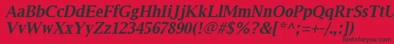 Luxirbi Font – Black Fonts on Red Background