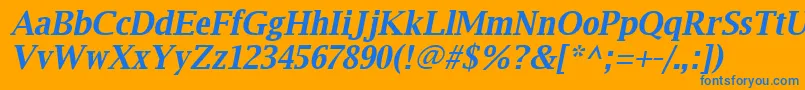 Luxirbi Font – Blue Fonts on Orange Background