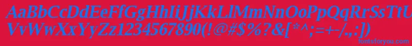 Luxirbi Font – Blue Fonts on Red Background