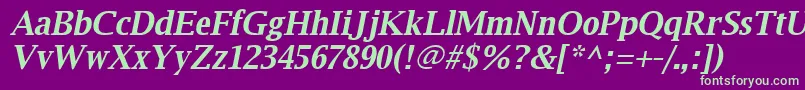 Luxirbi Font – Green Fonts on Purple Background