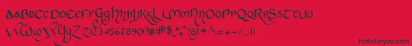 StCharlesThin Font – Black Fonts on Red Background