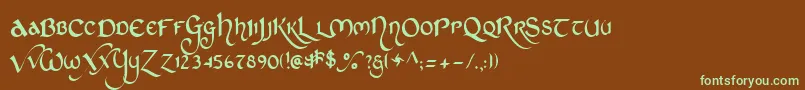 StCharlesThin Font – Green Fonts on Brown Background