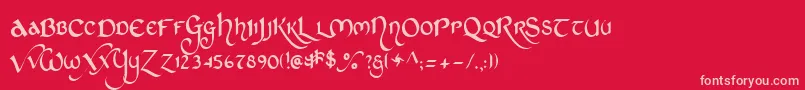 StCharlesThin Font – Pink Fonts on Red Background
