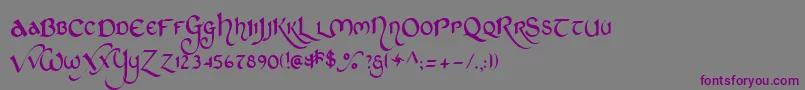 Шрифт StCharlesThin – фиолетовые шрифты на сером фоне