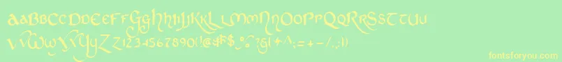 StCharlesThin Font – Yellow Fonts on Green Background