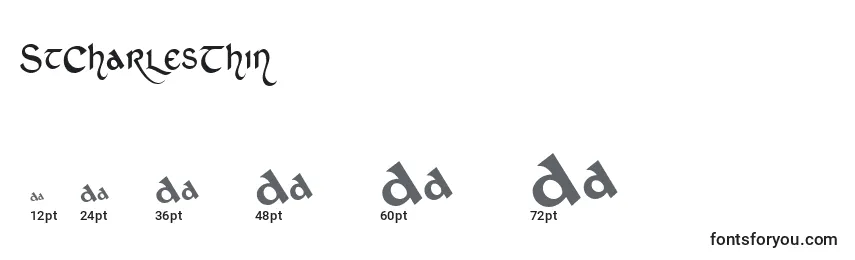 StCharlesThin Font Sizes