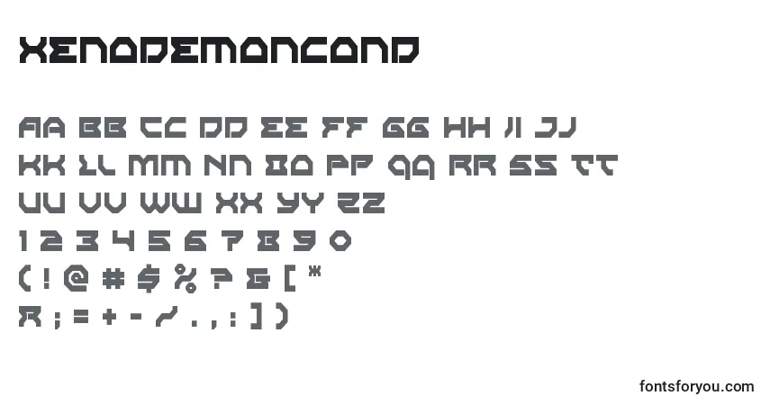 Schriftart Xenodemoncond – Alphabet, Zahlen, spezielle Symbole