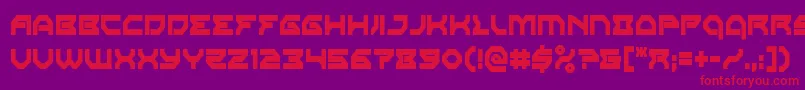 フォントXenodemoncond – 紫の背景に赤い文字