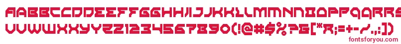 フォントXenodemoncond – 白い背景に赤い文字