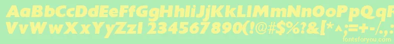 IdiomsskBoldItalic Font – Yellow Fonts on Green Background