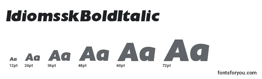 Размеры шрифта IdiomsskBoldItalic