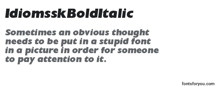 IdiomsskBoldItalic Font