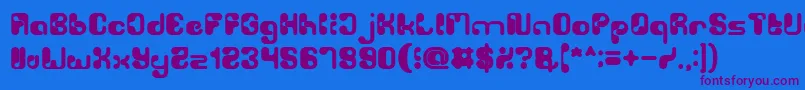 BiologicalBold-Schriftart – Violette Schriften auf blauem Hintergrund