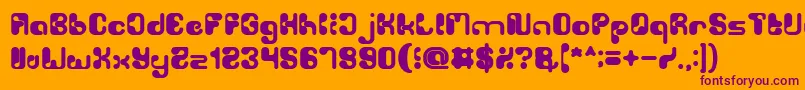 BiologicalBold-Schriftart – Violette Schriften auf orangefarbenem Hintergrund