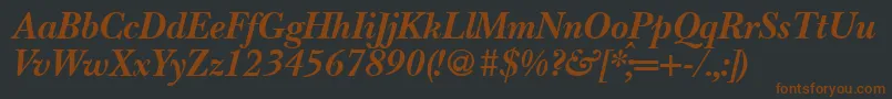 BaskervillenovatwoBolditalic Font – Brown Fonts on Black Background