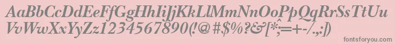 BaskervillenovatwoBolditalic Font – Gray Fonts on Pink Background