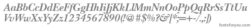 Шрифт BaskervillenovatwoBolditalic – серые шрифты на белом фоне