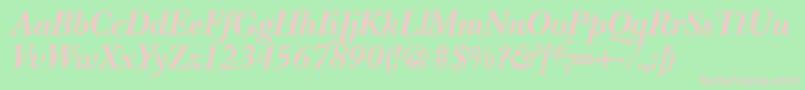 BaskervillenovatwoBolditalic Font – Pink Fonts on Green Background