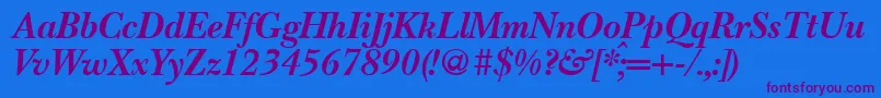 Подробнее о шрифте BaskervillenovatwoBolditalic Шрифт BaskervillenovatwoBolditalic – фиолетовые шрифты на синем фоне