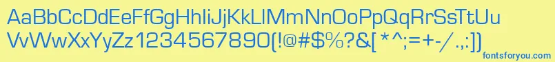 Czcionka MicrosquareRegular – niebieskie czcionki na żółtym tle