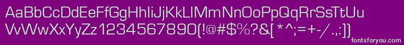 フォントMicrosquareRegular – 紫の背景に緑のフォント