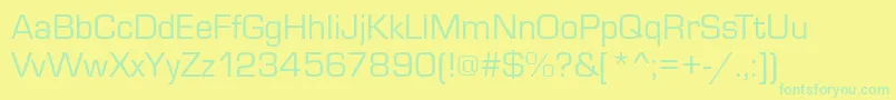 Fonte MicrosquareRegular – fontes verdes em um fundo amarelo