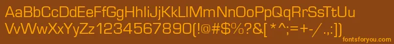 Fonte MicrosquareRegular – fontes laranjas em um fundo marrom