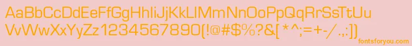 MicrosquareRegular-Schriftart – Orangefarbene Schriften auf rosa Hintergrund