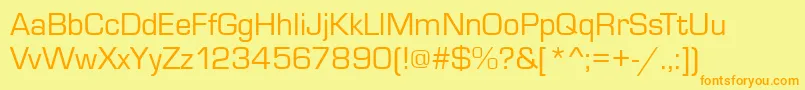 MicrosquareRegular-Schriftart – Orangefarbene Schriften auf gelbem Hintergrund