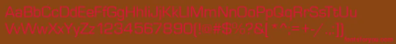 フォントMicrosquareRegular – 赤い文字が茶色の背景にあります。