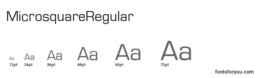 MicrosquareRegular Font Sizes