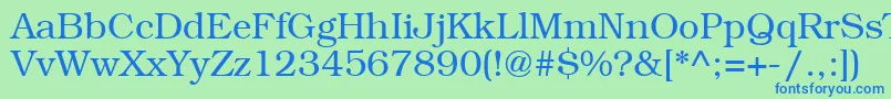 ItcBookmanLight Font – Blue Fonts on Green Background