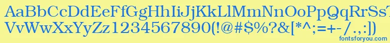 ItcBookmanLight Font – Blue Fonts on Yellow Background