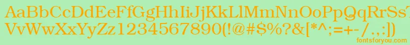 ItcBookmanLight Font – Orange Fonts on Green Background