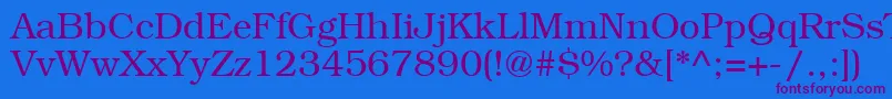 ItcBookmanLight Font – Purple Fonts on Blue Background