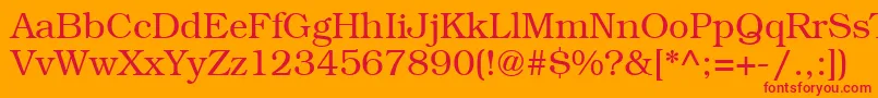 ItcBookmanLight Font – Red Fonts on Orange Background