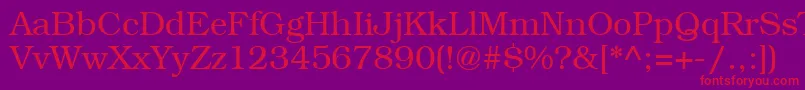 ItcBookmanLight Font – Red Fonts on Purple Background